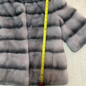 Luxury Gray Mink Fur Coat .